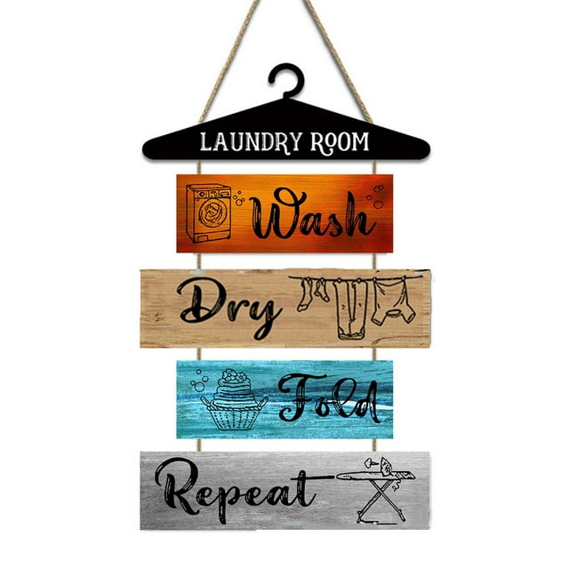 Laundry Room Wall Sign Rustic Laundry Room Rules Hanging Sign Wooden ...