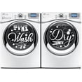 thumbnail image 1 of Laundry Room Wall Stickers Wash and Dry Vinyl Wall Decals Washing Machine Art Wash Room DIY Decoration Hang Out to Dry Print for Washing Machine Laundry Rooms Decor White 1pc, 1 of 9