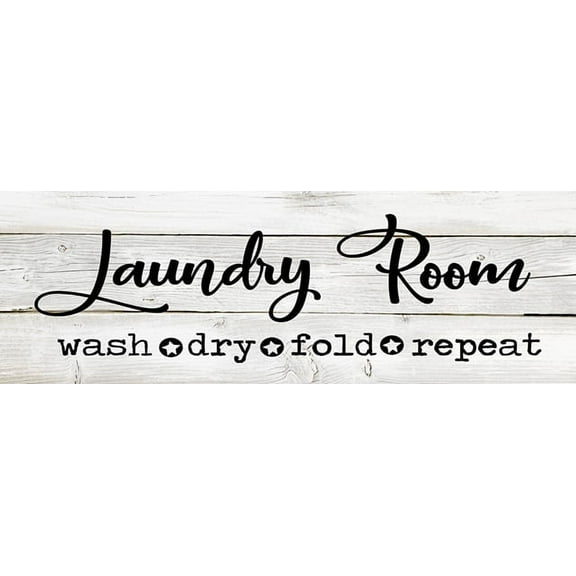 Laundry Room Wash Dry Fold Repeat Chic White Farmhouse Wood Sign Wall Décor Gift 8x24 Wood Sign B3-08240028153