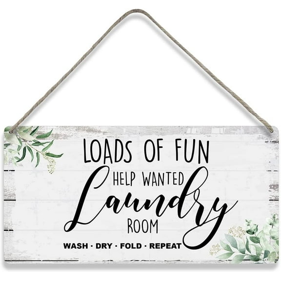 Laundry Room Wash Dry Fold Repeat Sayings Home Wall Decor Wooden Signs Funny Rustic Hanging Wall Plaque Sign Laundry Present 10x5 Inch