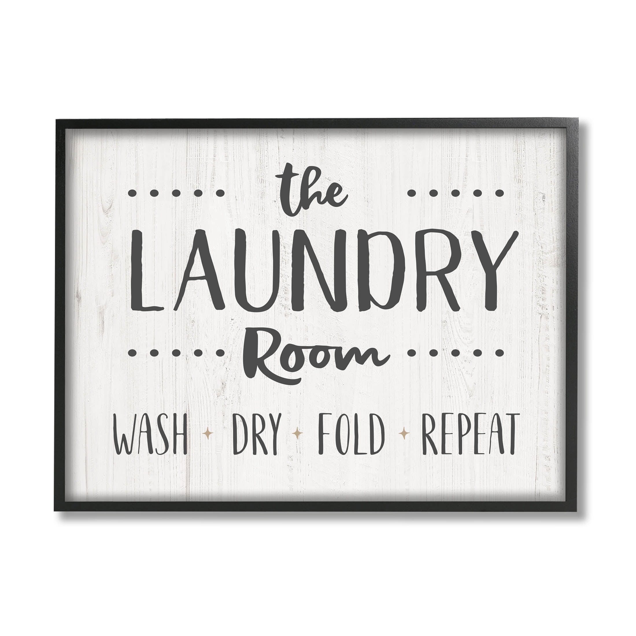 Black Framed Laundry Room Typography Canvas Print