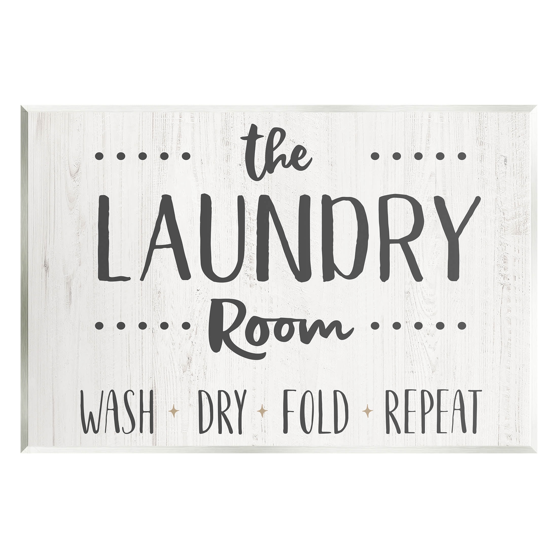 Rustic White Wood Laundry Room Typography Wall Plaque
