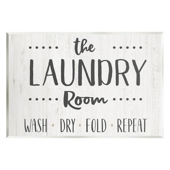 Laundry Room Wash Dry Fold Repeat Typography Graphic Art Unframed Art Print Wall Art