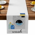 thumbnail image 1 of Laundry Room Wash Table Runner, Washing Machine Kitchen Table Runners Dress Scarves for Table Decorations Party/Restaurant/Indoor Outdoor Use, 13x36in, 1 of 9