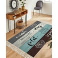 thumbnail image 1 of Laundry Room Washable Area Rug 3'x5',Wash Dry Fold Repeat Splicing Colorful Wood Woven Cotton Tassels Kitchen Rugs,Non Slip Indoor Door Mat Throw Carpet for Entryway Living Room Nursery Laundry Room, 1 of 9