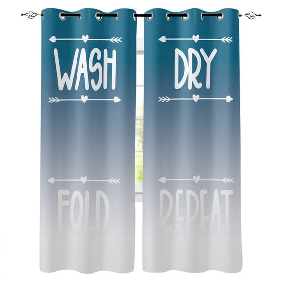Laundry Room Washing Wash Dry Fold Repeat Curtains For Bedroom Curtains For Living Room Curtains For Living Room Luxury European 2 panels