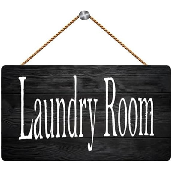 Linken Roo Laundry Room Welcome Wooden Wall Hanging Sign - 12 x 8 Inch Decor for ...