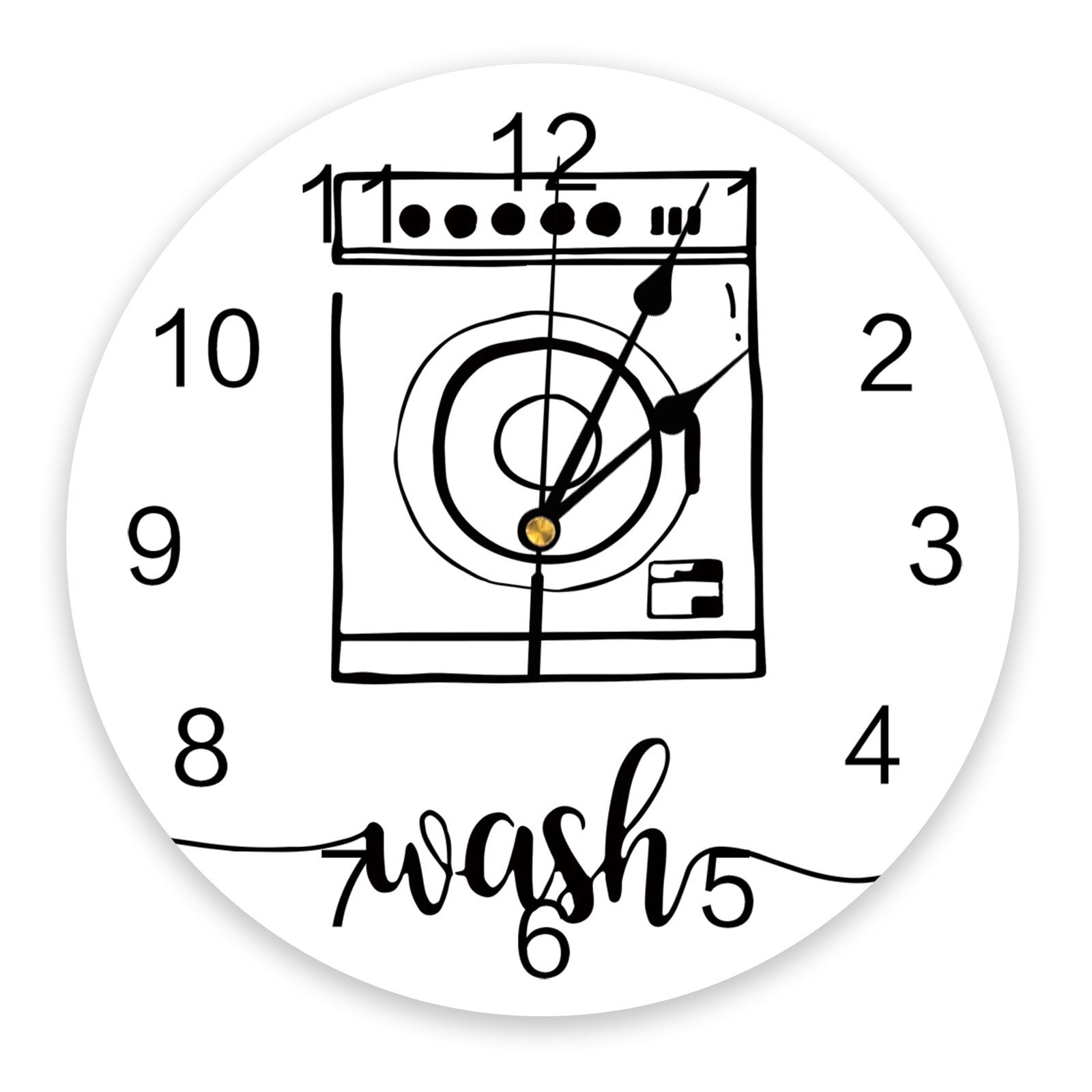 Laundry Room White Wall Clock For Modern Home Decoration Teen Room