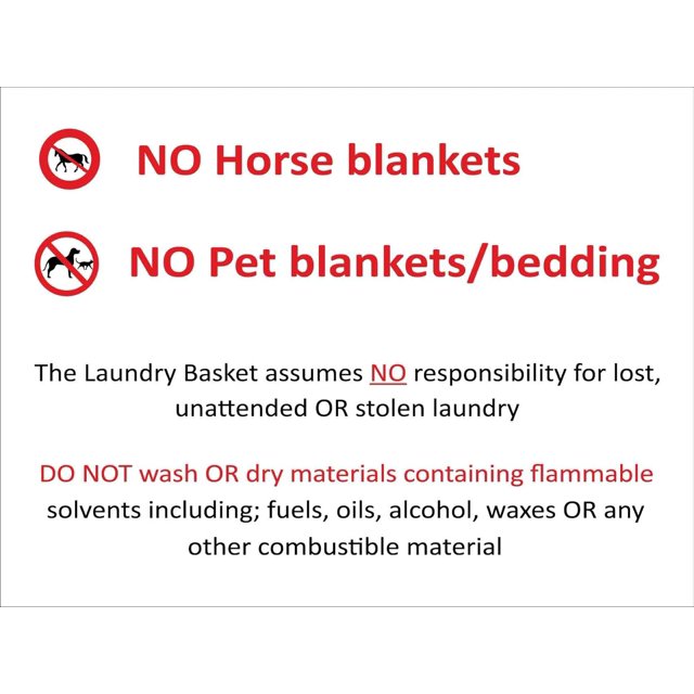 Laundry Rooms No Pet Blankets Sign Prohibition Signs 8 X 12 Inch Metal