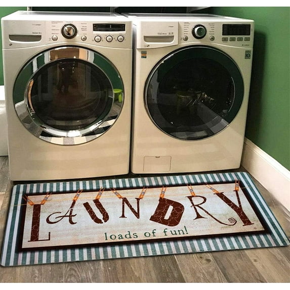 Laundry Rug, Non Skid Laundry Room Cheap Wash House Mat Waterproof Floor Runners for Bath Room 48’''x20''''
