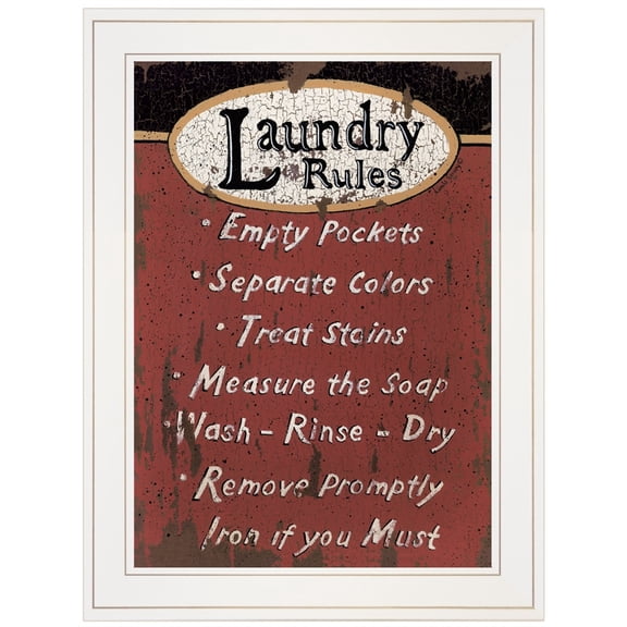 Laundry Rules by Linda Spivey Printed Wall Art Wood Multi-Color