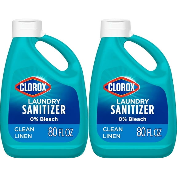 Laundry Sanitizer, 0% Bleach, Color Safe, Clean Linen, Fresh, 80 Fl oz, Pack of 2 (Pack May Vary)