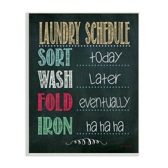 Laundry Schedule Chalkboard Bathroom Wall Plaque