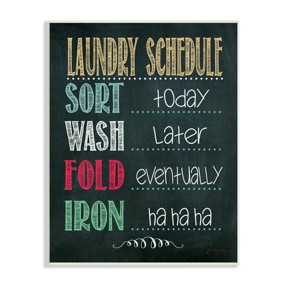 Laundry Schedule Chalkboard Bathroom Wall Plaque