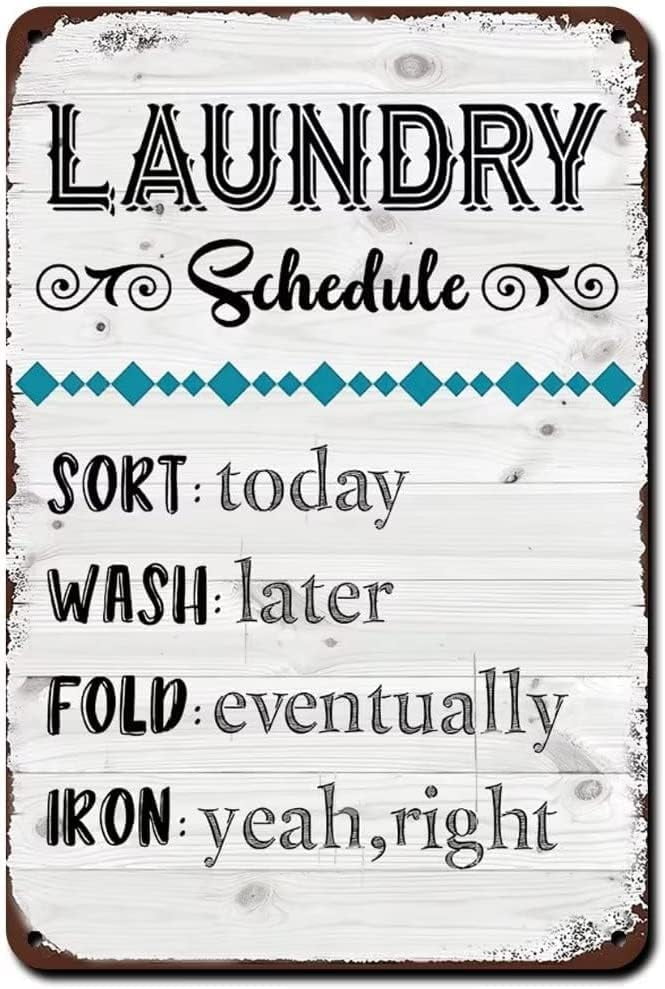 Laundry Schedule Decor - Vintage Home Decor Unique Accessories Tin Sign ...