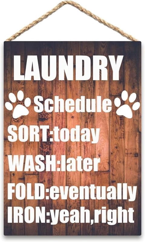 Laundry Schedule Hanging Wall Art Wooden Sign - Home Laundry Room ...