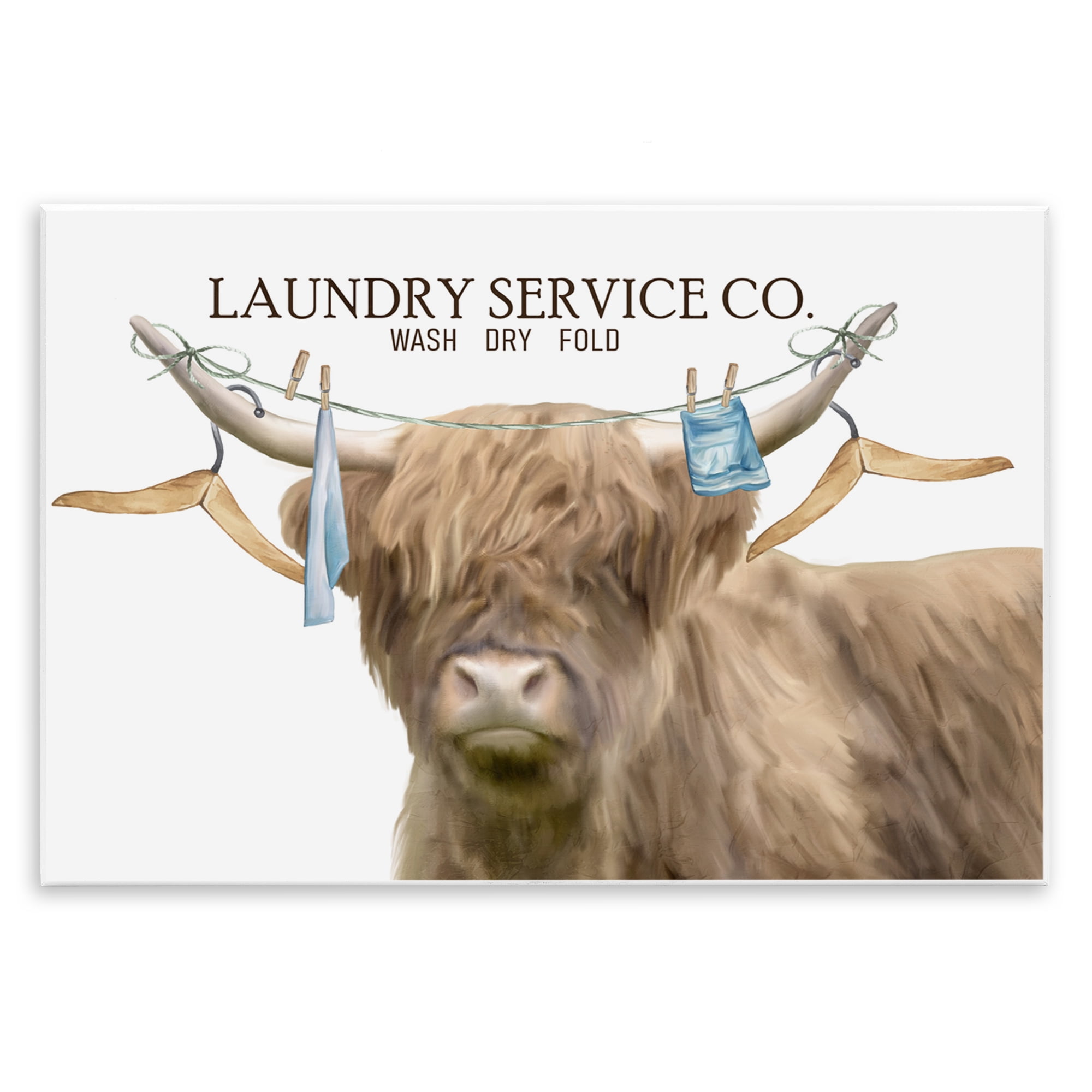 Laundry Service Cattle Wall Plaque Art, design by Kim Allen