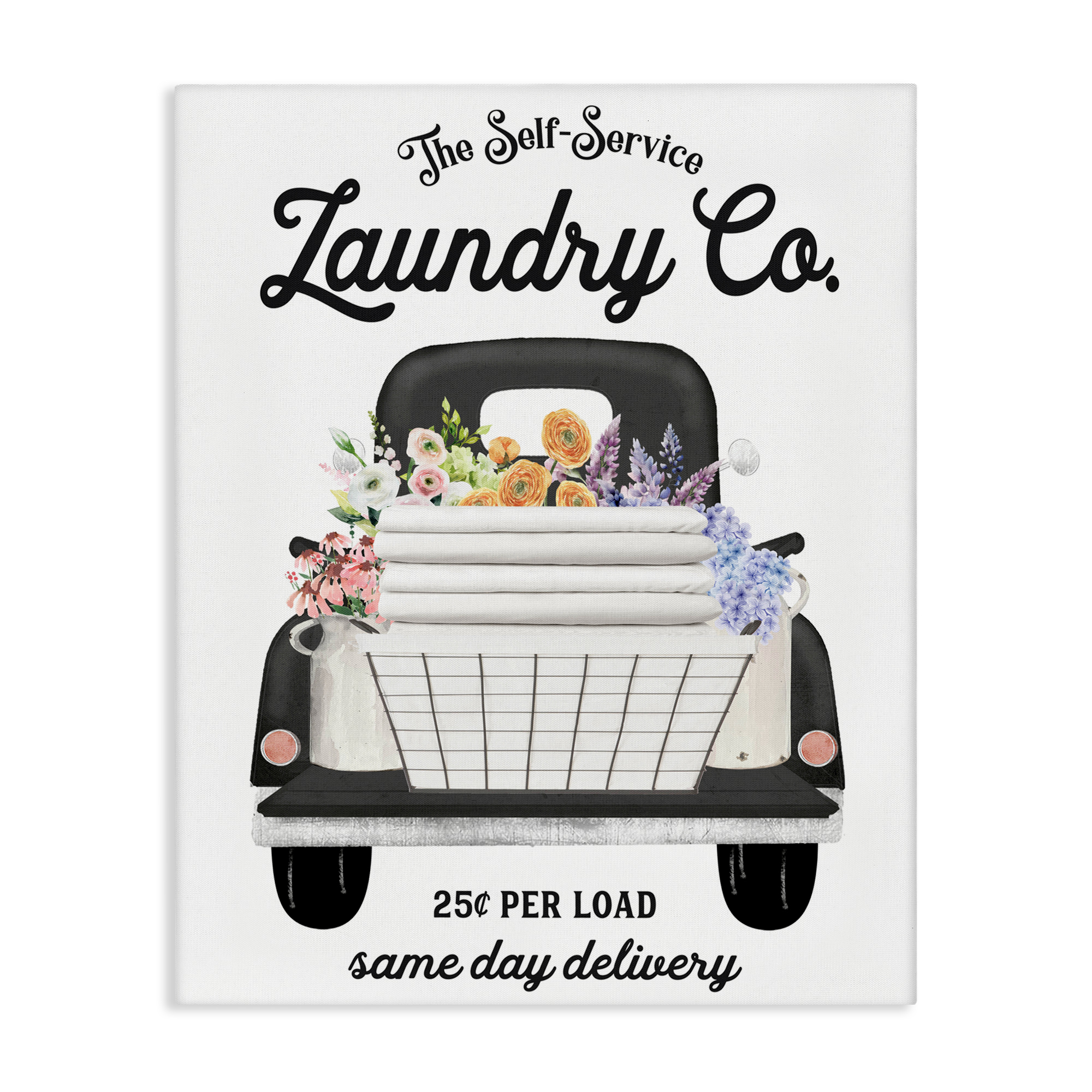 Laundry Service Truck Canvas Wall Art, design by Lettered and Lined