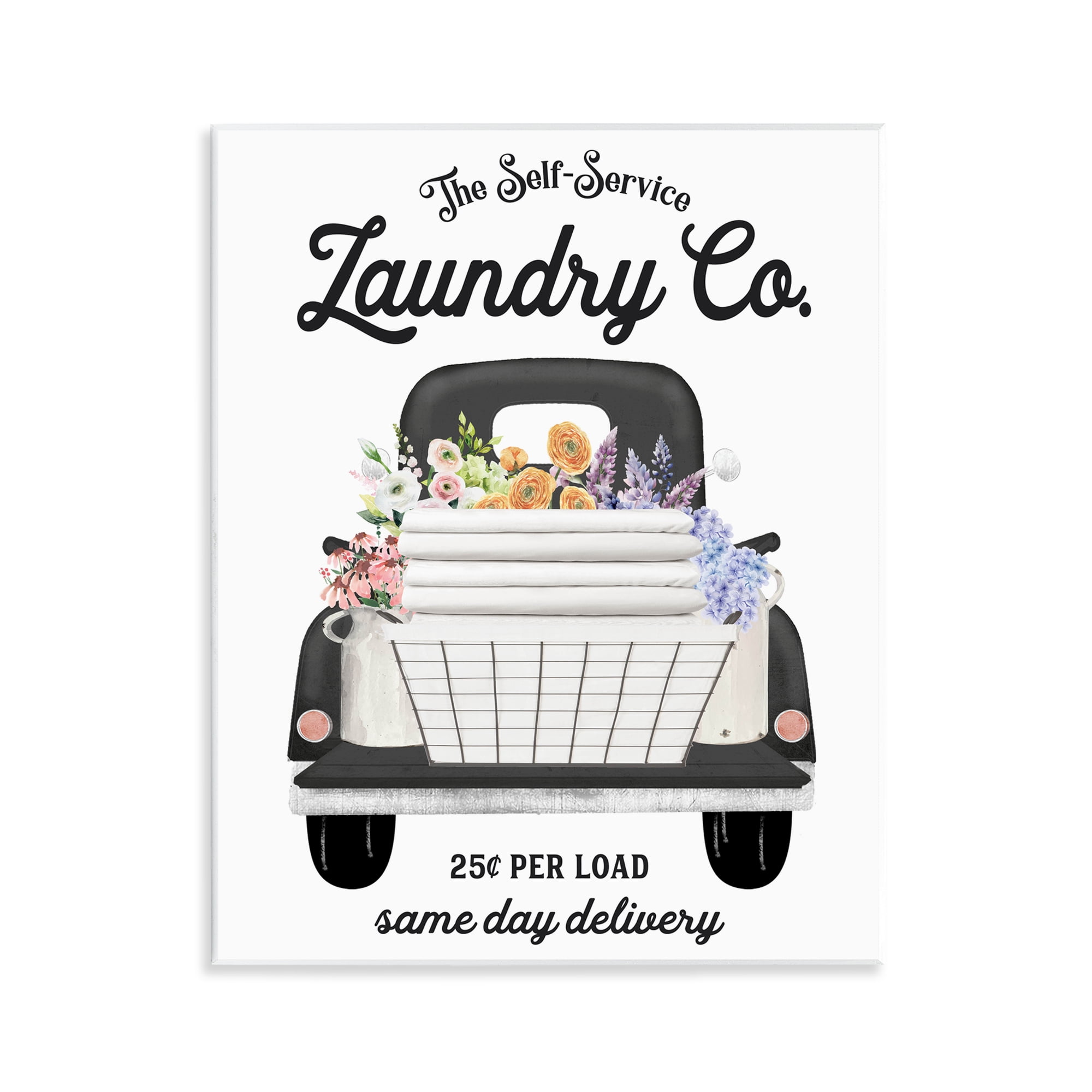 Laundry Service Truck Wall Plaque Art, design by Lettered and Lined