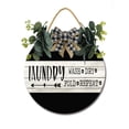 thumbnail image 1 of Laundry Sign Front Door Porch Decorations, Round Rustic Wood Hanging Sign for Farmhouse Porch Outdoor Home Holiday Front Door Sign Decor, 1 of 6
