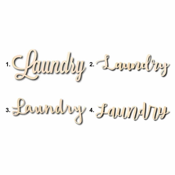Laundry Sign Unfinished Wood Cutout Home Decor DIY Option 2- 30" Wide / 1/4"