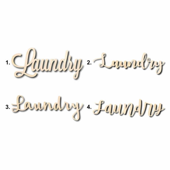 Laundry Sign Unfinished Wood Cutout Home Decor DIY Option 4- 36" Wide / 1/4"