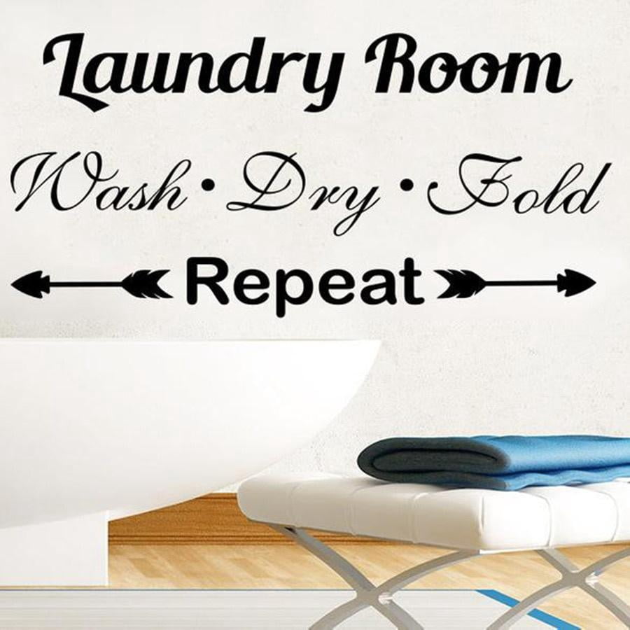 Laundry Sign Wall Decals Quotes Wash Dry Fold Vinyl Sticker Decal Quote ...