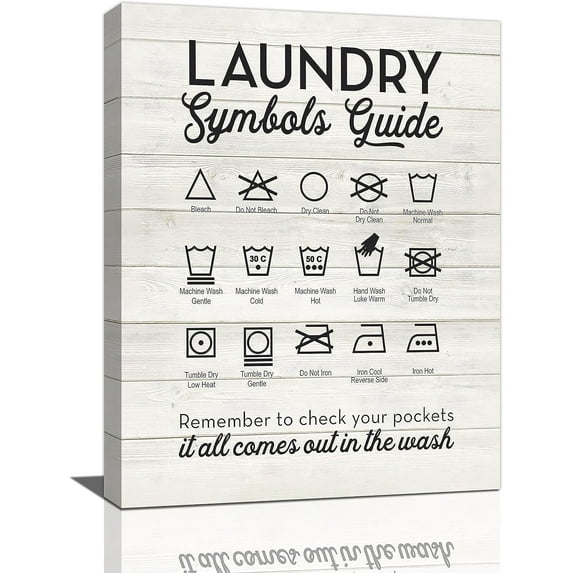 Laundry Signs Decor Wall Art Laundry Pictures Wall Decor Canvas Prints Painting Framed Artwork for Laundry 12"x16"
