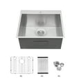 thumbnail image 1 of Laundry Sink - 22" x 22" Laundry Room Utility Sink Drop In Topmount 16 Gauge Stainless Steel 12 Inch Deep Single Bowl Above Counter Basin, 1 of 7
