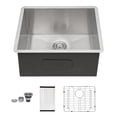 thumbnail image 1 of Laundry Sink 23 Inch - 23x18x12 Inch Undermount Laundry Utility Sink Deep Single Bowl 16 Gauge Stainless Steel Laundry Tub Sinks, 1 of 6
