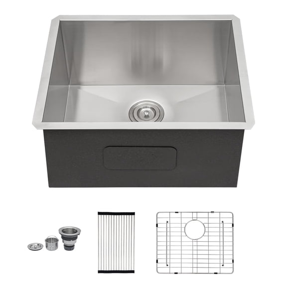 Laundry Sink 23 Inch - 23x18x12 Inch Undermount Laundry Utility Sink Deep Single Bowl 16 Gauge Stainless Steel Laundry Tub Sinks