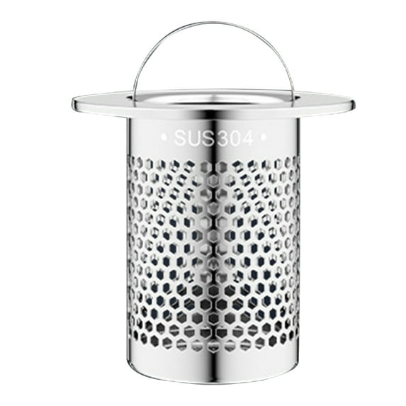 Laundry Sink Drain Strainer, Stainless Steel Rustproof Fine Mesh Drain Catcher, Strainer Basket with Handle, Embedded Multifunctional Sink Filters for Efficient Cleaning