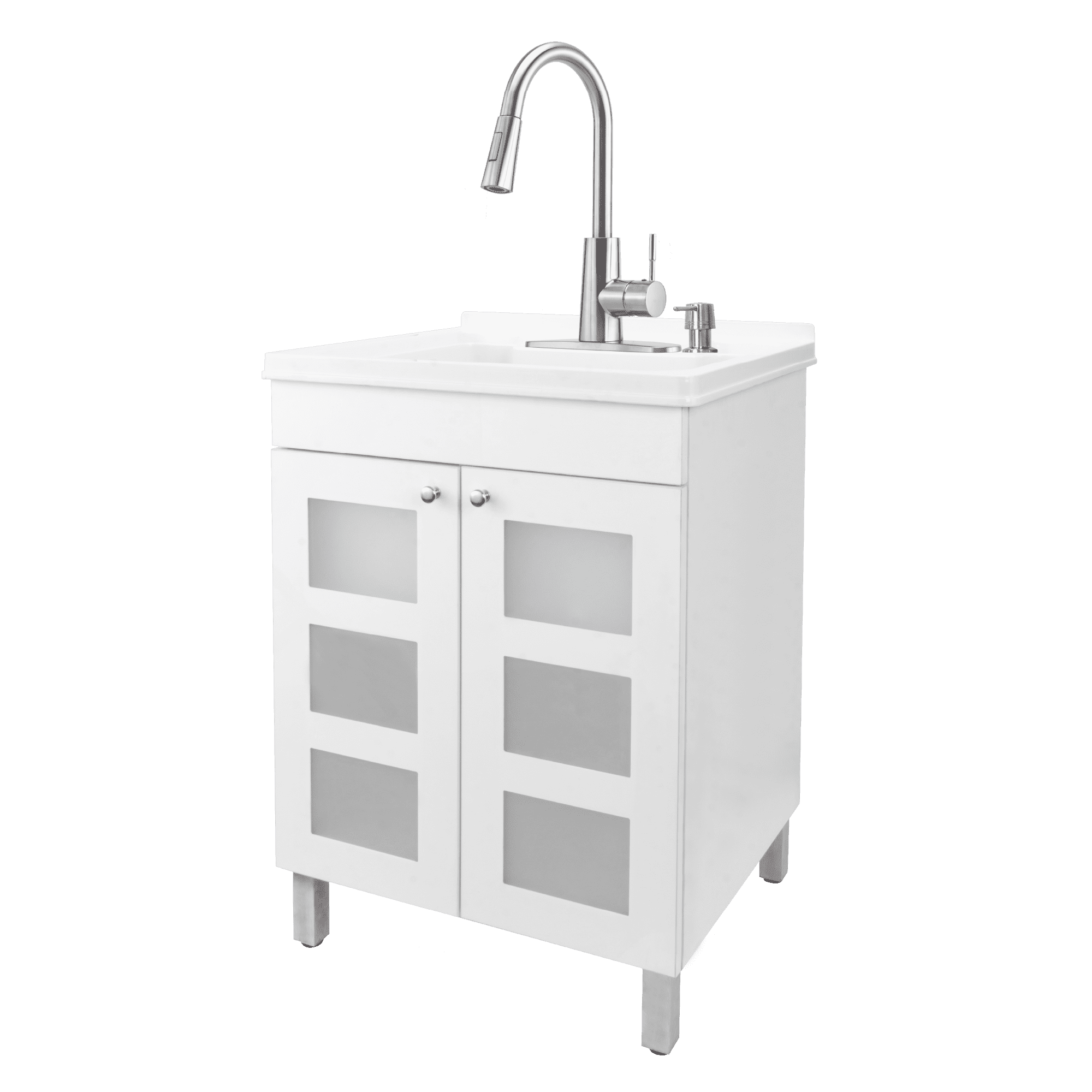 Tehila Freestanding Utility Laundry Sink with White and
