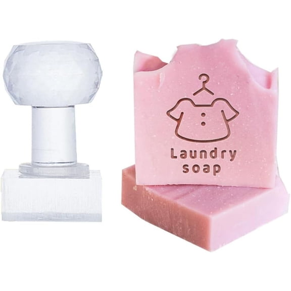 Laundry Soap Stamp Clothes Soap Embossing Stamp with Handle Round Soap Chapter Imprint Stamp for DIY Handmade Soap Supplies Invitation Party Favor Craft Art Gift for diy