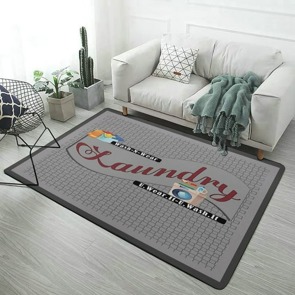 Laundry Soft Comfy Area Rugs Carpet Suitable Flannel for Living Room Kitchen Bedroom Laundry Room Home Decorations