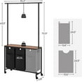 thumbnail image 1 of Laundry Sorter 3 Section with Hanging , Rolling Laundry Basket Organizer Rustic Brown, 1 of 8