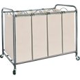 thumbnail image 1 of Laundry Sorter 4 Section, 47.8 Gal (181 L) Laundry Hamper with Wheels, Clothes Divider Basket Sorter, Clothes Separator Hamper Cart with Wheels and Removable Bags, Gray, 1 of 7
