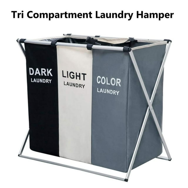 Laundry Sorter Basket, 3 Section Laundry Hamper Sorter, Waterproof
