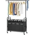 thumbnail image 1 of Laundry Sorter Cart with Hanging Clothes Rack, 4 Butler Sorter Basket Organizer, Laundry Hamper Cart with Heavy Duty Rolling Lockable Wheels, Black, 1 of 14