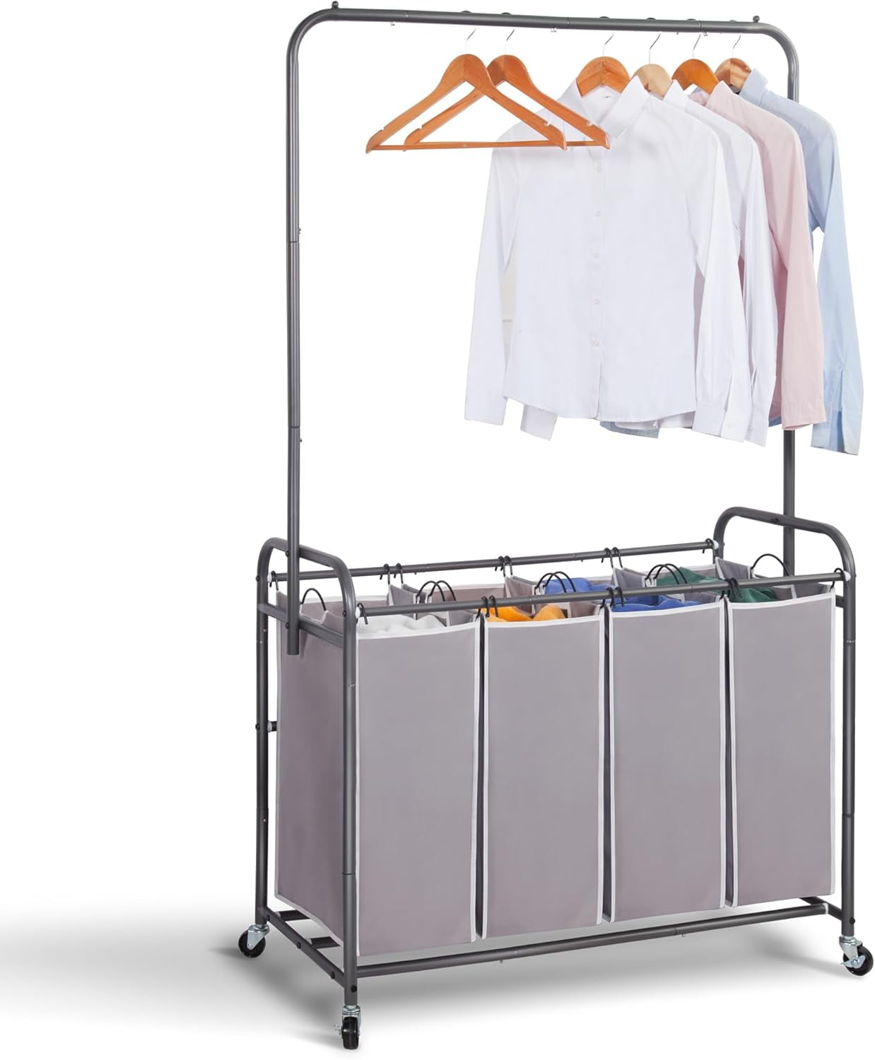 Laundry Sorter Hamper with Wheels, HeavyDuty Laundry Sorter Rolling