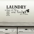 thumbnail image 1 of Laundry Sorting Out Life One Load at a Time Vinyl Lettering Wall Decal Sticker Laundry Room Decals Quotes - Size: 16"H x 38"L - Color: Black, 1 of 6