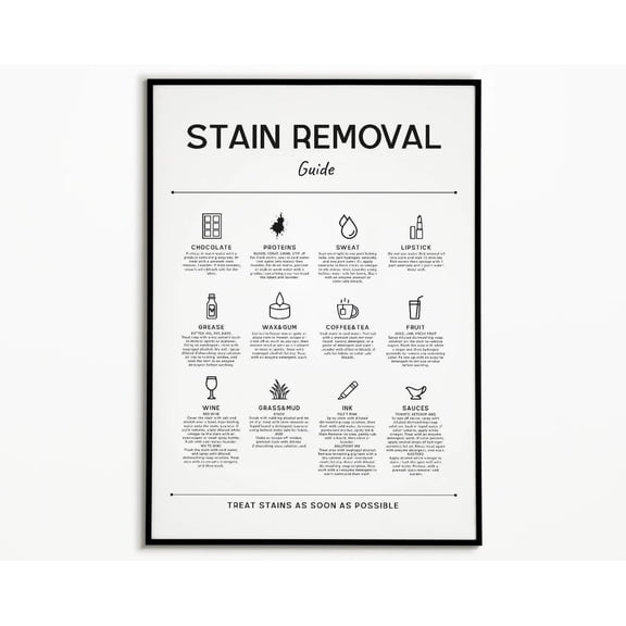 Laundry Stain Removal Print, Wall Art Decor, Laundry Wall Art, Laundry Room Sign, Laundry Sign, Laundry Room Decor Wall Art, Modern Wall Decor, 8x12 UNFRAMED