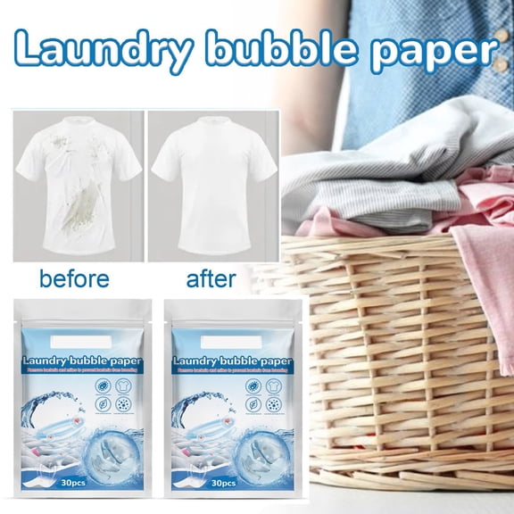 Laundry Stain Removal Supplies, Concentrated Bubble Sheets, Long Fragrance Wash Tablets Multipurpose 2pack Laundry Bubble Paper Tablets, Long Scent Deep Stain Remover Sheets For All Garments