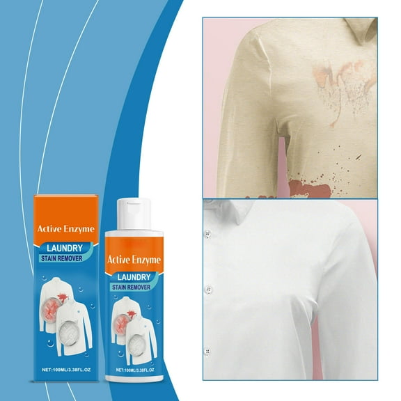 Laundry Stain Remover 100ml Powerful Laundry Detergent for Pre-treating Stubborn Stains Suitable for Both Hand Washing Daily Laundry Care
