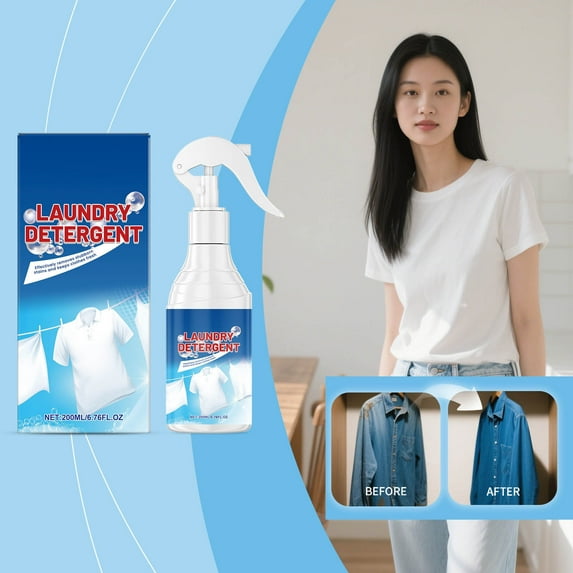 Laundry Stain Remover 200ml Gentle Fabric Cleaner for Clothes Deep Penetrating Formula Removes Coffee Grease Ink Wine Stains Safe for Delicate Fabrics Pre Wash Treatment and Home Laundry Cleaning