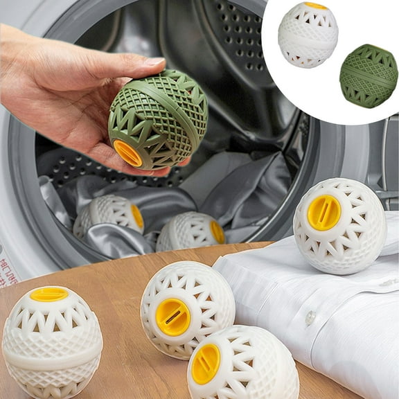 Laundry Stain Remover Balls, Reusable Deodorizing Abs Plastic Cleaning Spheres, Non-tangling & Clothes Safe for Odor Removal & Fabric Care, Ideal for High-efficiency Washers and Delicate