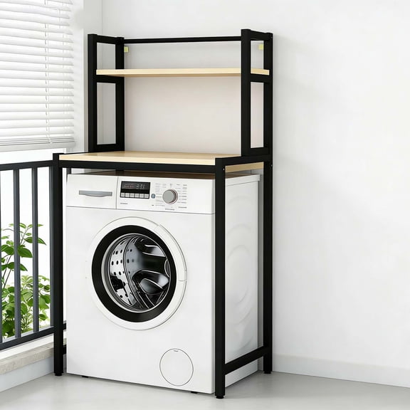 Laundry Storage Shelving Unit, Over Washer Dryer Organizer with Simple Assembly, No Tools Needed