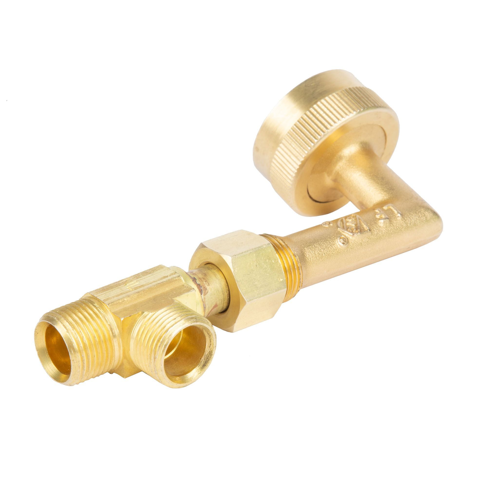Laundry Tub Garden Hose Connector, 3/4" GHT, 90 Degree Brass Hose Elbow
