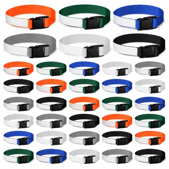 Laundry Utility Straps with Buckles, 72 Piece Set, 6 Assorted Colors, Nylon, 18.9 in Long with Identification Area for Dorms and Home
