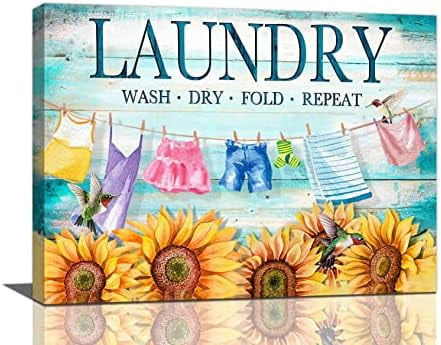 Laundry Wall Art Farmhouse Sunflower Pictures Wall Decor Laundry Room ...